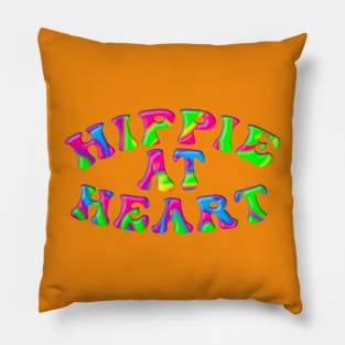 Tie Dyed HIPPIE AT HEART Pillow