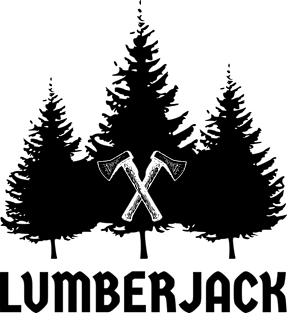 Lumberjack Pine Trees Black Crossed Axes Magnet