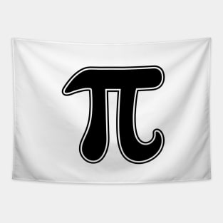 Black and white pi sign Tapestry