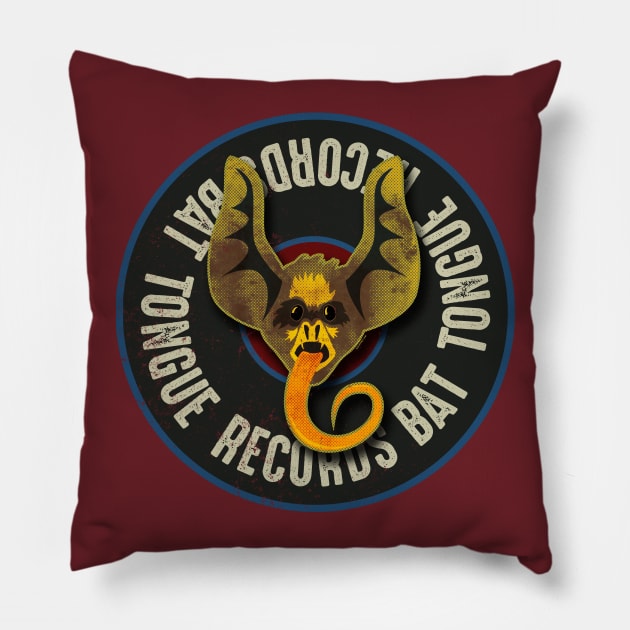 BAT TONGUE RECORDS Pillow by zerostreet