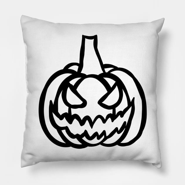 Scary Creepy Pumpkin Pillow by HHT