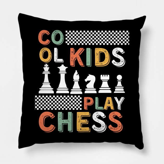 Chess Pieces Vintage checkmate funny Kids Players Pillow by click2print
