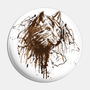 Wolf Hand Drawn Pin