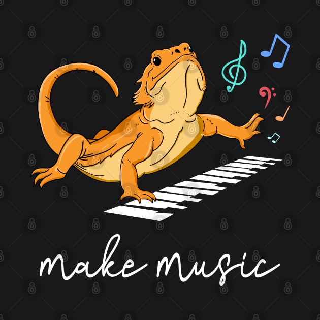 Bearded Dragon Music Piano Player Musician by HiDearPrint