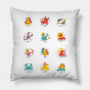 Horoscope Zodiac Signs Vector Illustrations Pillow