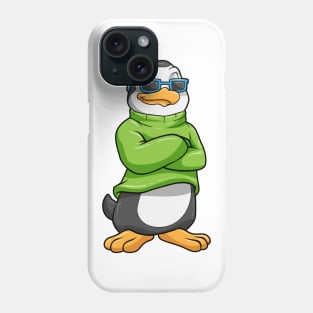 Penguin with sunglasses and sweater Phone Case