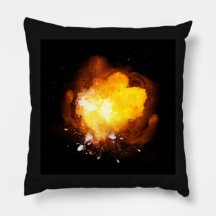 Realistic fiery bomb explosion with sparks and smoke Pillow