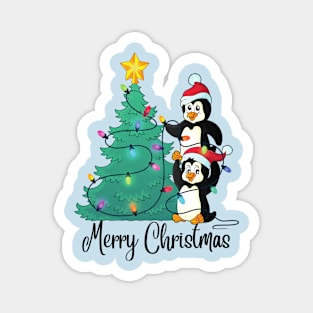 Merry Christmas Penguin Magnet