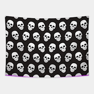 Black and White Halloween Skull Pattern Tapestry