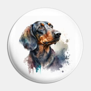 Dachshund Watercolour Style Painting Pin
