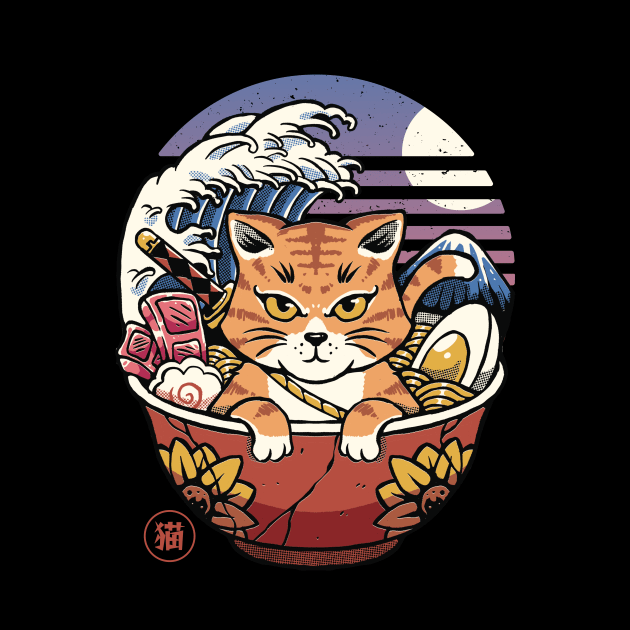 Neko cat And Ramen by Rexgraphic