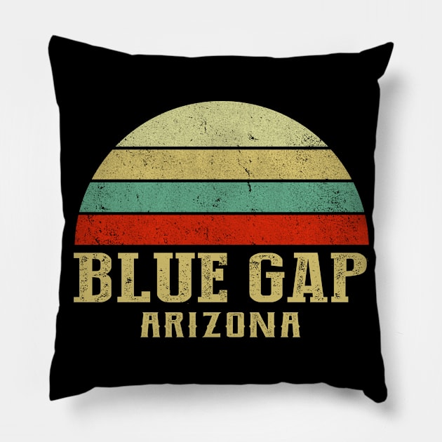 Blue Gap Arizona Vintage Retro Sunset Pillow by Curry G