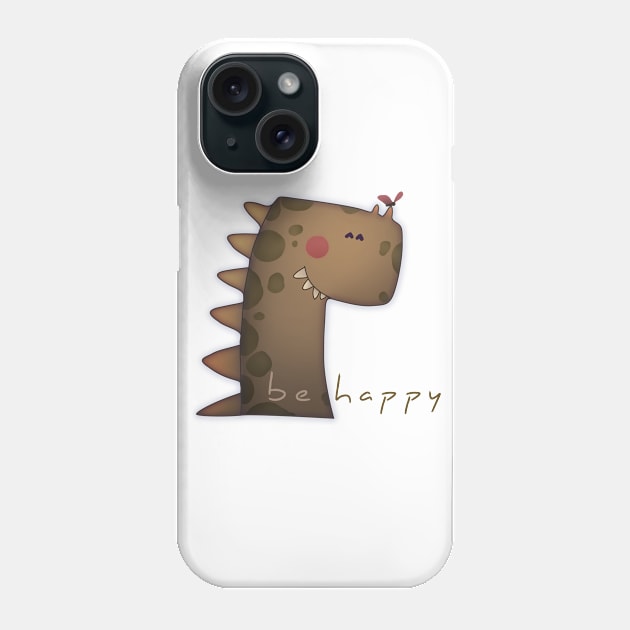 Dino (be happy) Phone Case by Eidzo