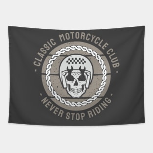 Classic Motorcycle Club - Never Stop Riding | Vintage Biker Tapestry