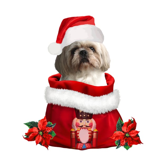 Shih tzu Dog Santa claus bag with nutcracker by Move-Art