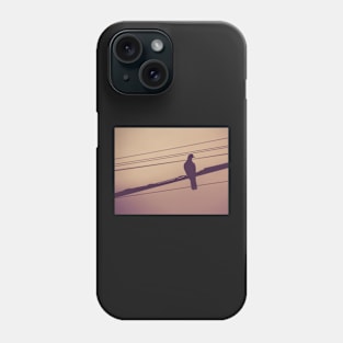 Pigeon on electric wires photograph Phone Case