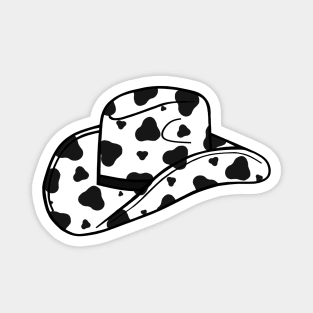 Black Cow Spots Cowboy Hat Magnet