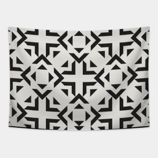 Tribal Geometry No.001 / Black and Ivory Tapestry