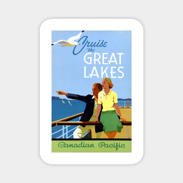 Vintage Travel Poster Canada Cruise the Great Lakes Magnet by vintagetreasure