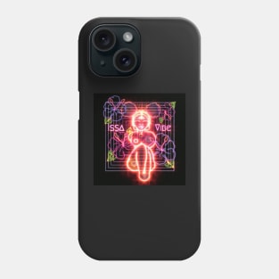 Psychedelic Issa Vibe Spacey Earth Girl (GOLDEN STAR CHILD EDITION) (black bg, pink, purple, golden child variation) Phone Case