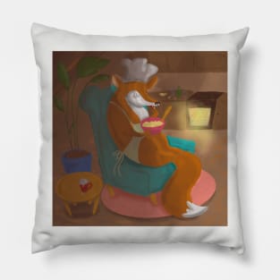 Cozy baking fox 🥮🦊👩‍🍳 Pillow