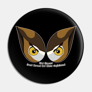 Great Horned Owl Eyes Pin