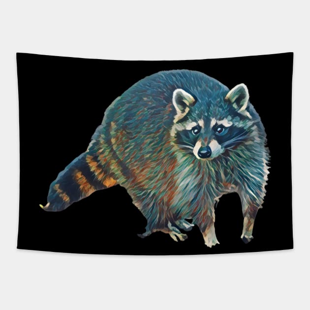 Raccoon - Woodland Themed Kids Room, Funny Gifts For Forester, Cute Animals Tapestry by Shirtsmania