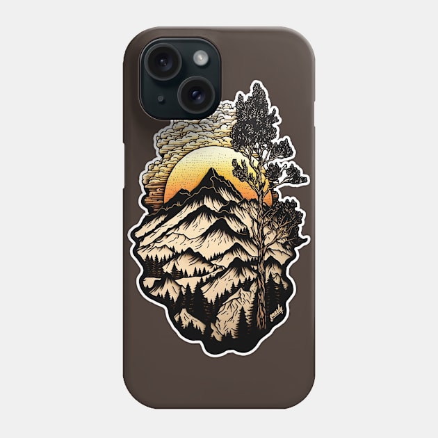 Cloudy Appalachian Trail Mountain Sunset by gnarly Phone Case by ChattanoogaTshirt