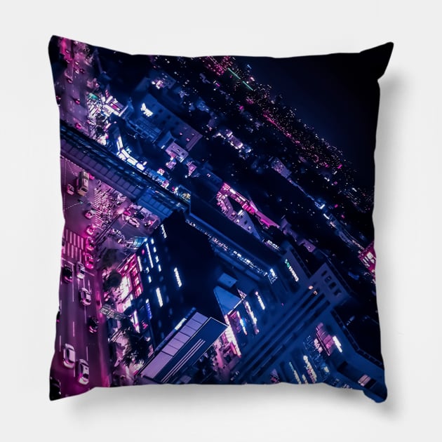 Neon Nights Pillow by Caline Design