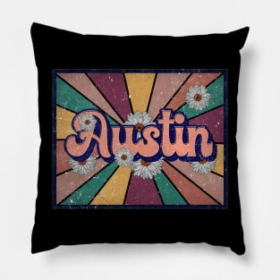 Awesome Name Austin Lovely Styles Vintage 70s 80s 90s Pillow