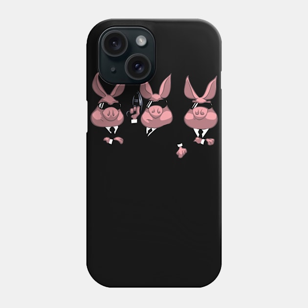 Pigs in black Phone Case by zilone