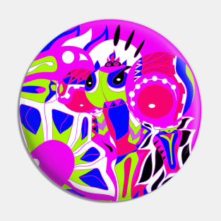 pink kitsch armored alien ecopop Pin