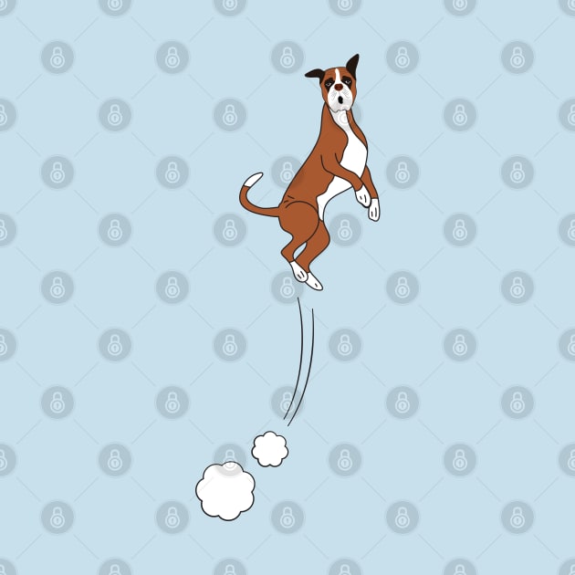Boxer Dog Jumps by LulululuPainting