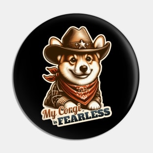 Corgi Cowboy Pin