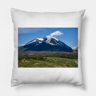 Wisp Of A Cloud Above The Mountain Pillow