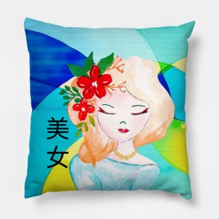 Abstract background, image of a woman Pillow