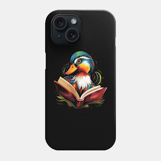 Mandarin Duck Reads Book Phone Case by JH Mart