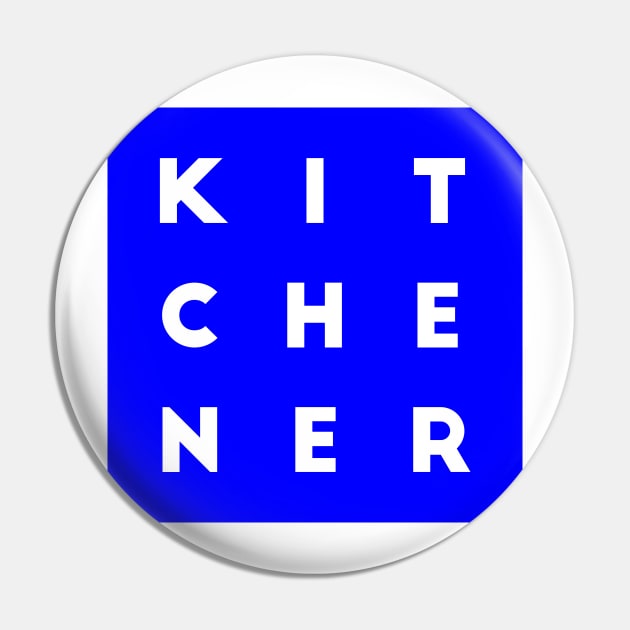 Kitchener | Blue square, white letters | Canada Pin by Classical