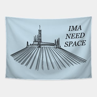 Space Mountain black Tapestry