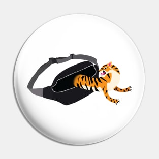 tiger coming out of a waist bag Pin