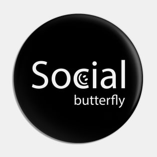 Social butterfly artistic text design Pin