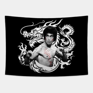 Bruce Lee in Enter The Dragon (White Version) Tapestry