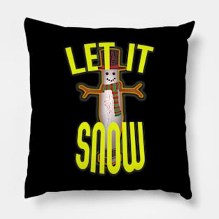 LET IT SNOW!  A STRANGE MEME SNOWMAN GRAPHIC Pillow