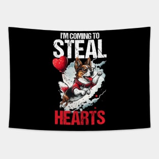 Funny Dog Valentine day Gift ideas Saying For Dog Owner - I'm Coming to Steal Hearts Tapestry