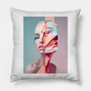 Modern woman in pop-art style Pillow