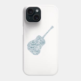 Guitar Folks Silhouette Shape Text Word Cloud Phone Case