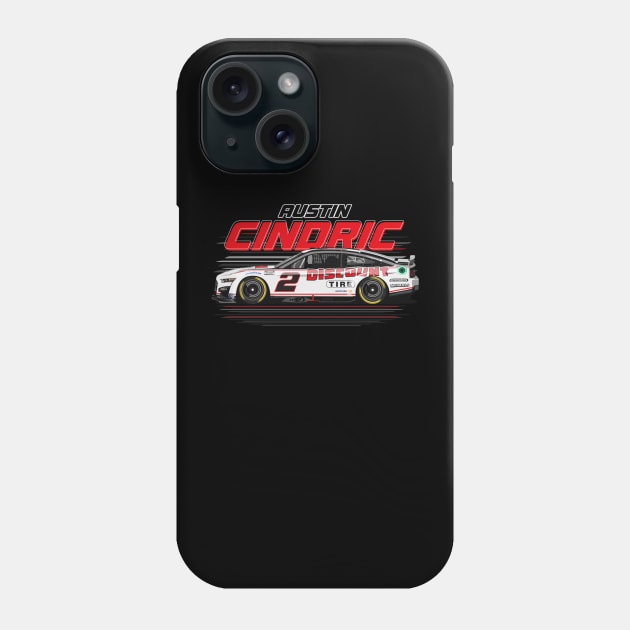 Austin Cindric #2 Mustang Phone Case by stevenmsparks