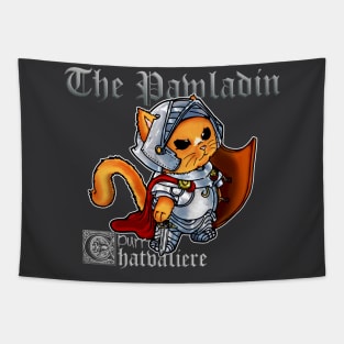 Fantasy Cat in full armor - Pawladin with Red Cape Tapestry