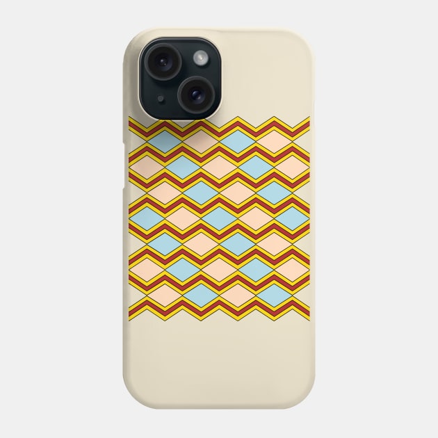 Zigzags and Diamonds Abstract Art Phone Case by AzureLionProductions