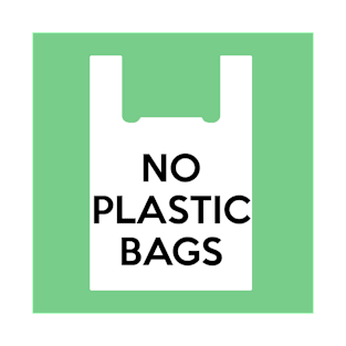 No Plastic Bags Sticker T-Shirt